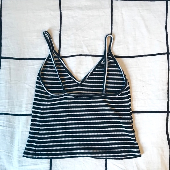 Black and white striped Brandy Melville Crop Top - Picture 2 of 2
